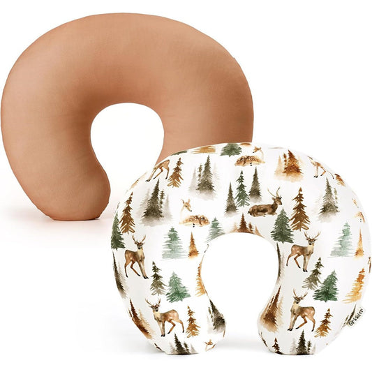 Grssder nursing pillow covers front view with forest deer pattern