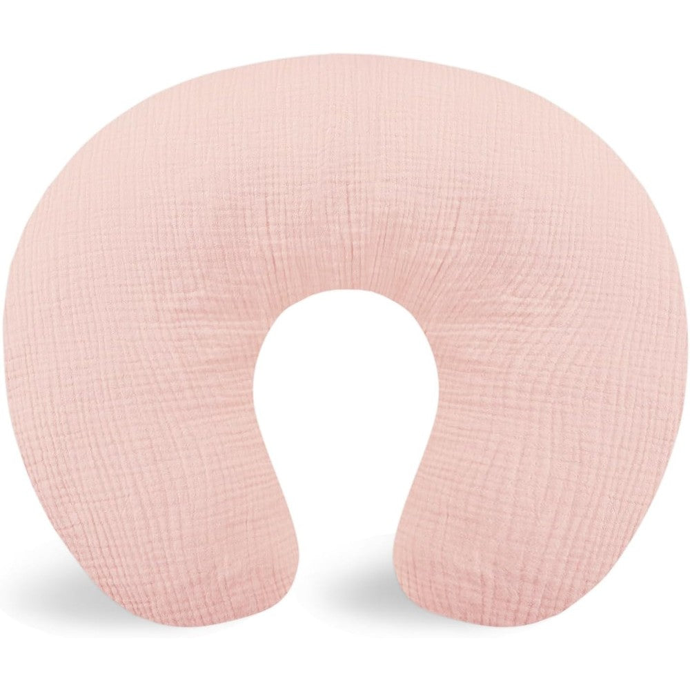 Hooyax muslin nursing pillow cover pink front view