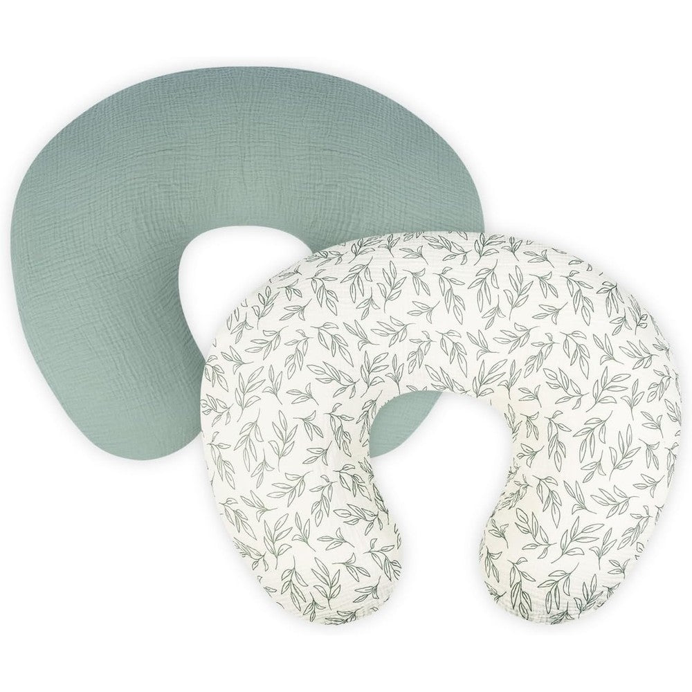 Lethooly 2-pack muslin cotton nursing pillow cover set