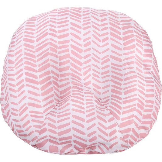 Mila Millie newborn lounger cover front view in pink herringbone