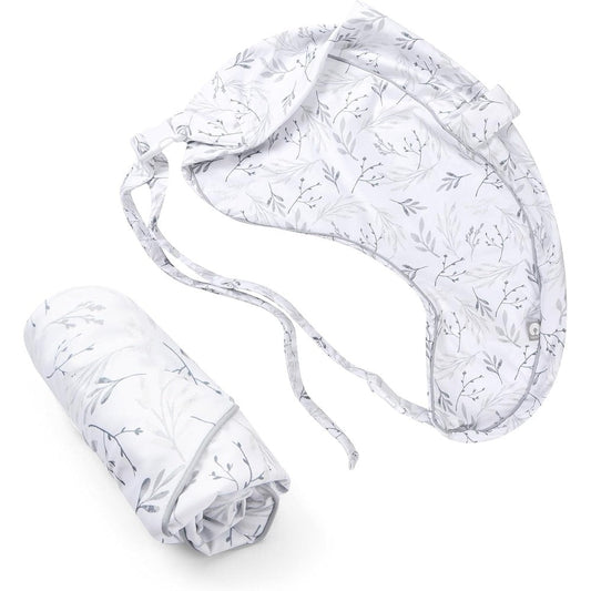 Boppy Uplift Nursing Pillow Cover in Gray Gentle Leaves pattern front view