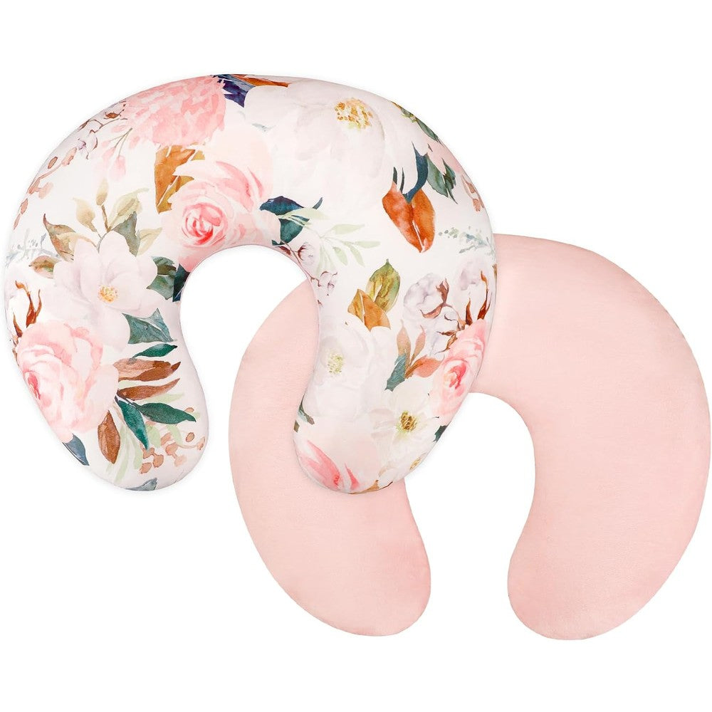 Dilimi floral nursing pillow cover front view for breastfeeding