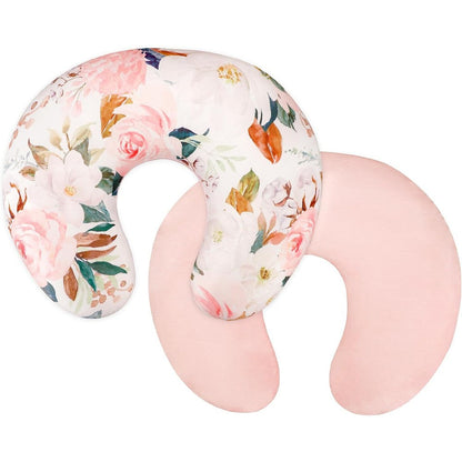 Dilimi floral nursing pillow cover front view for breastfeeding