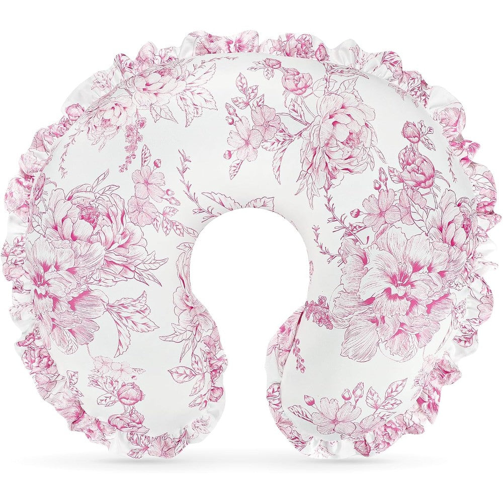 Dilimi nursing pillow cover pink floral front view