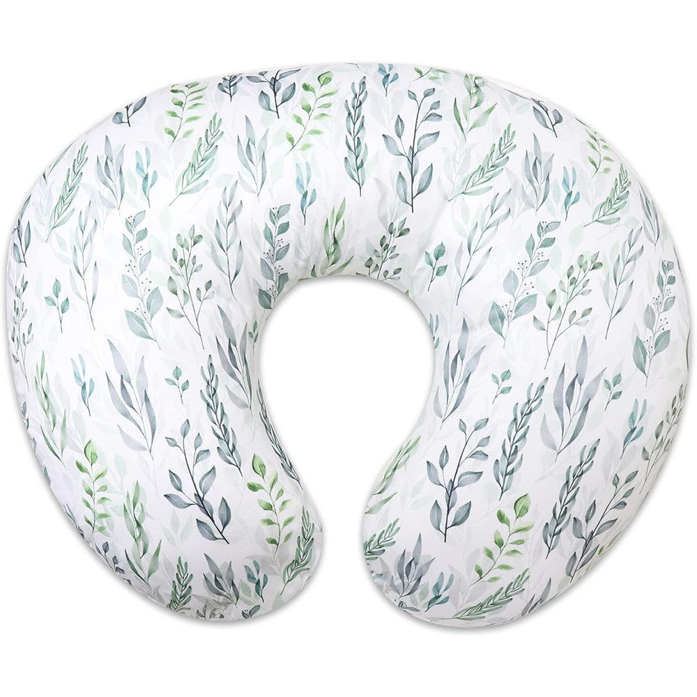 Dilimi nursing pillow cover green leaf pattern front view
