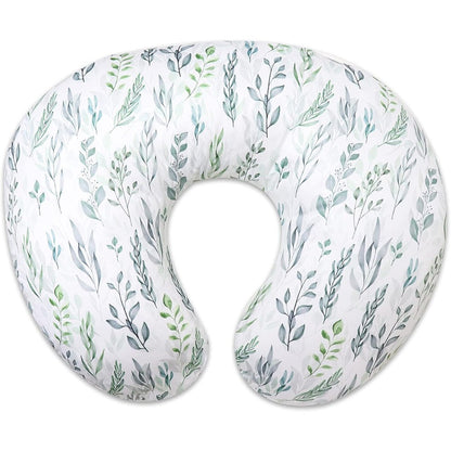 Dilimi nursing pillow cover green leaf pattern front view