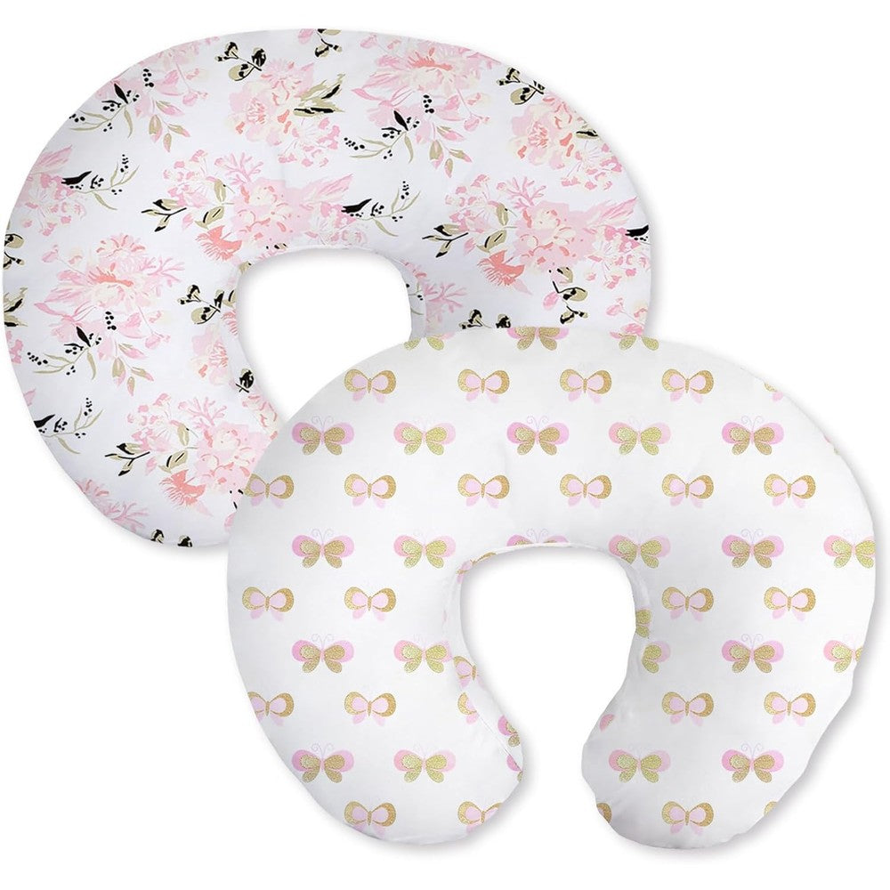 Little Grape Land nursing pillow covers floral and butterfly design front view