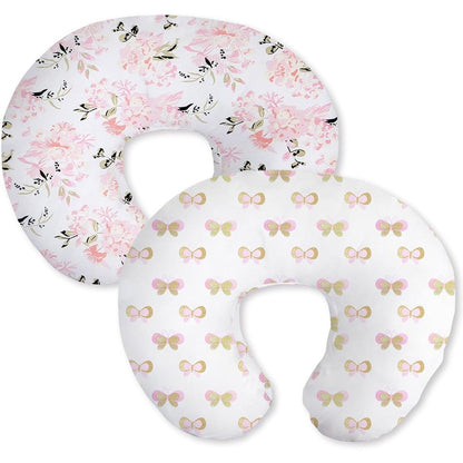 Little Grape Land nursing pillow covers floral and butterfly design front view