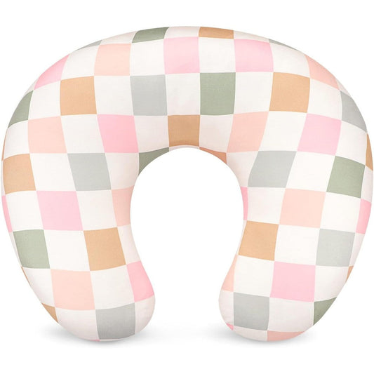 Dilimi nursing pillow cover front view colorful checkerboard