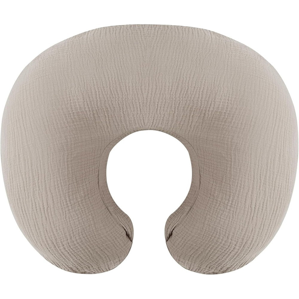 Onacosht muslin nursing pillow cover in Fog front view