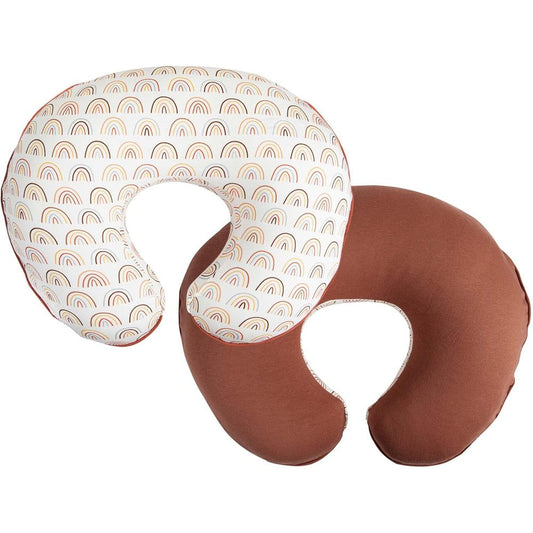 Boppy nursing pillow cover in Spice Rainbows front view