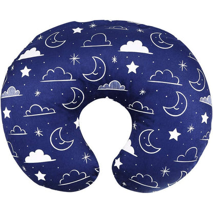 IBraFashion minky nursing pillow cover navy blue stars pattern front view