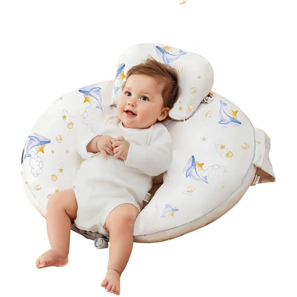 CrystCare nursing pillow with whale print front view