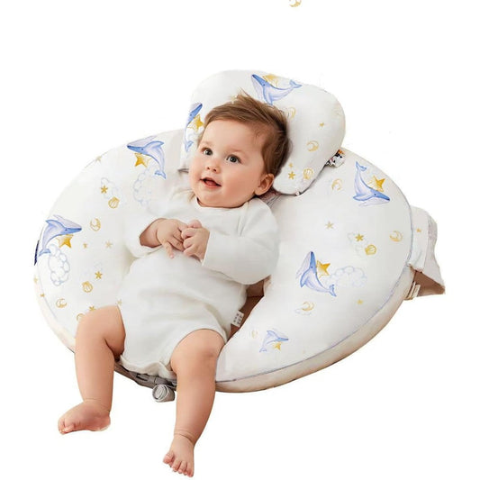 CrystCare nursing pillow with whale print front view
