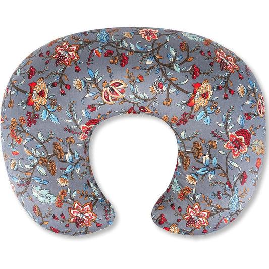 X-vesolje nursing pillow in peony floral print front view