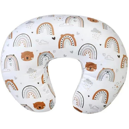 Owlowla Ievolve minky nursing pillow cover rainbow bear pattern front view