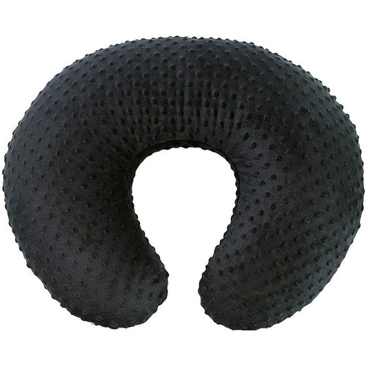 Owlowla Minky Nursing Pillow Cover in Black front view