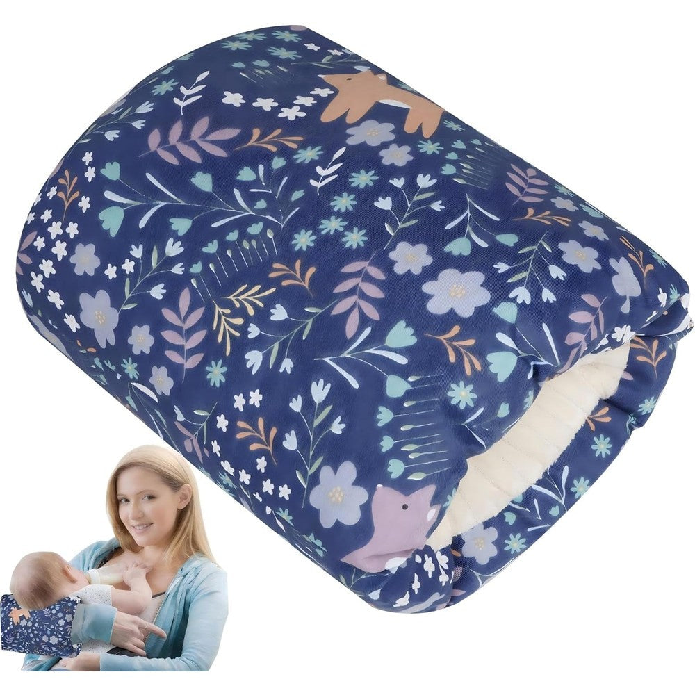 Povkufii baby nursing arm pillow blue fox front view