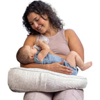 Boppy Uplift Nursing Pillow front view Cream Retro Squiggles pattern