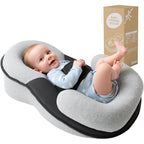 Kaatnii Tummy Time Pillow front view showing grey design