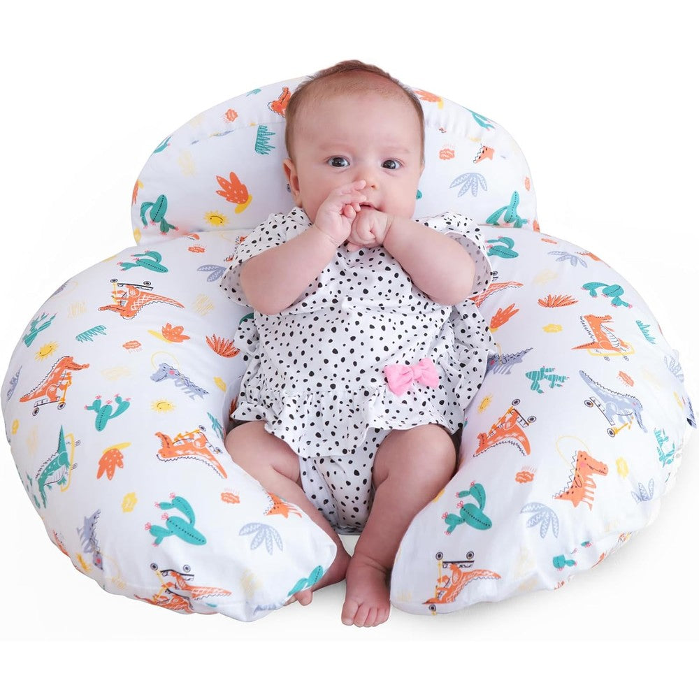 AMASKY nursing pillow front view with animal pattern cotton cover