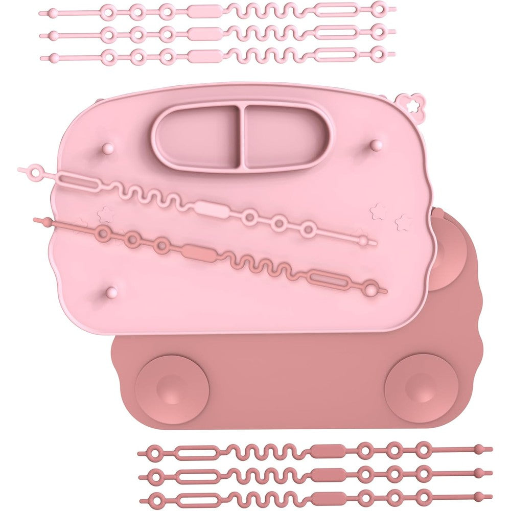 Hepotk Silicone Baby Placemats front view on dining table