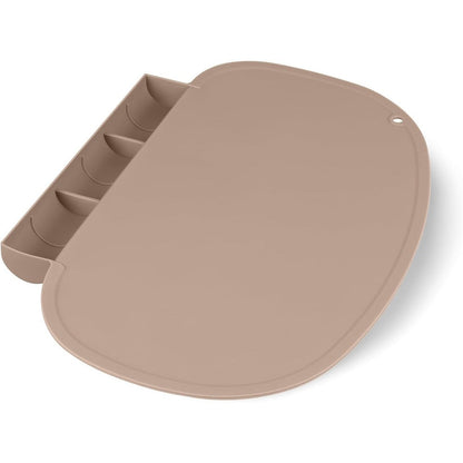 Sallurna silicone baby placemat front view showing the natural color and deep food catching pocket