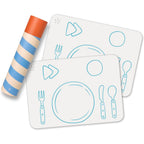 APLAINR Proud Montessori Silicone Placemat front view showing table setting outlines in matcha green.