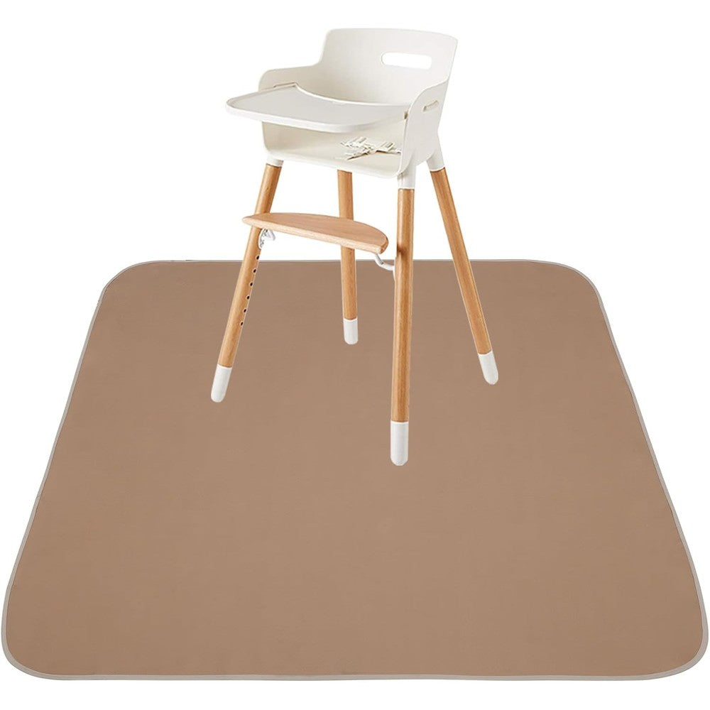 Triluby baby splat mat front view under high chair for floor protection