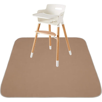 Triluby baby splat mat front view under high chair for floor protection