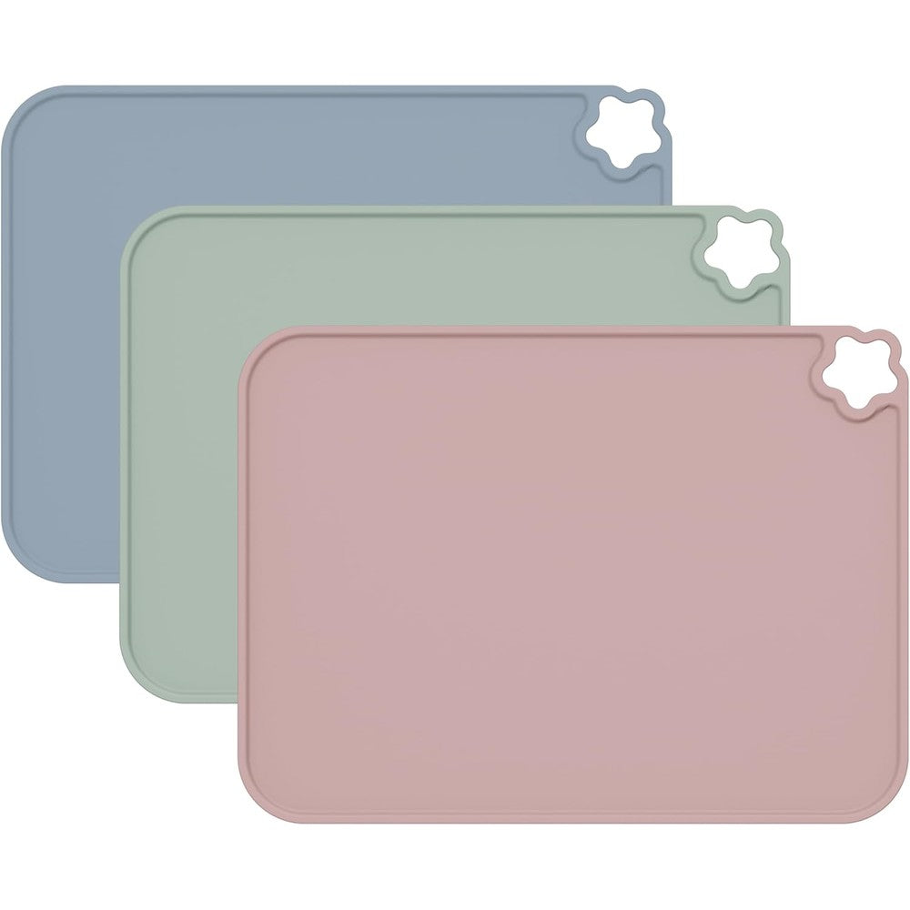 Login Life silicone placemat for kids front view showing multi color toddler dining mats