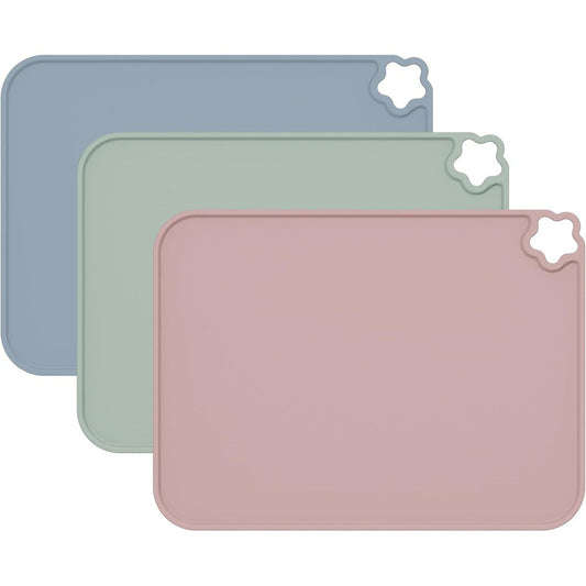Login Life silicone placemat for kids front view showing multi color toddler dining mats