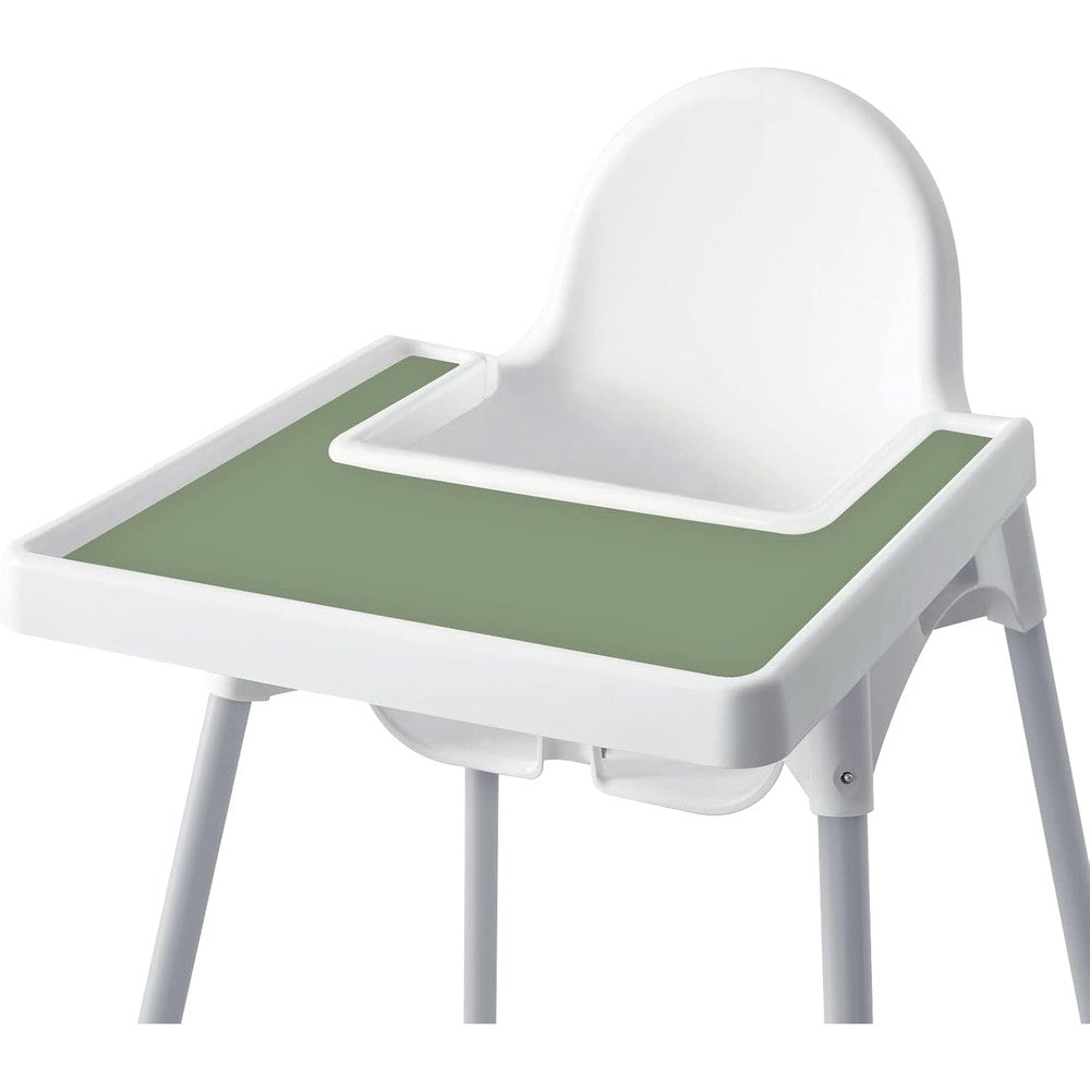 Mintlyfe silicone high chair placemat front view on an IKEA Antilop tray.