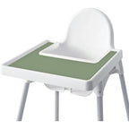 Mintlyfe silicone high chair placemat front view on an IKEA Antilop tray.