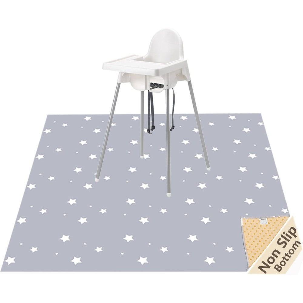 WOMUMON splat mat under high chair front view floor protector for baby spills