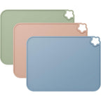 Cutebe silicone toddler placemat 3 pack front view laid flat on a dining table