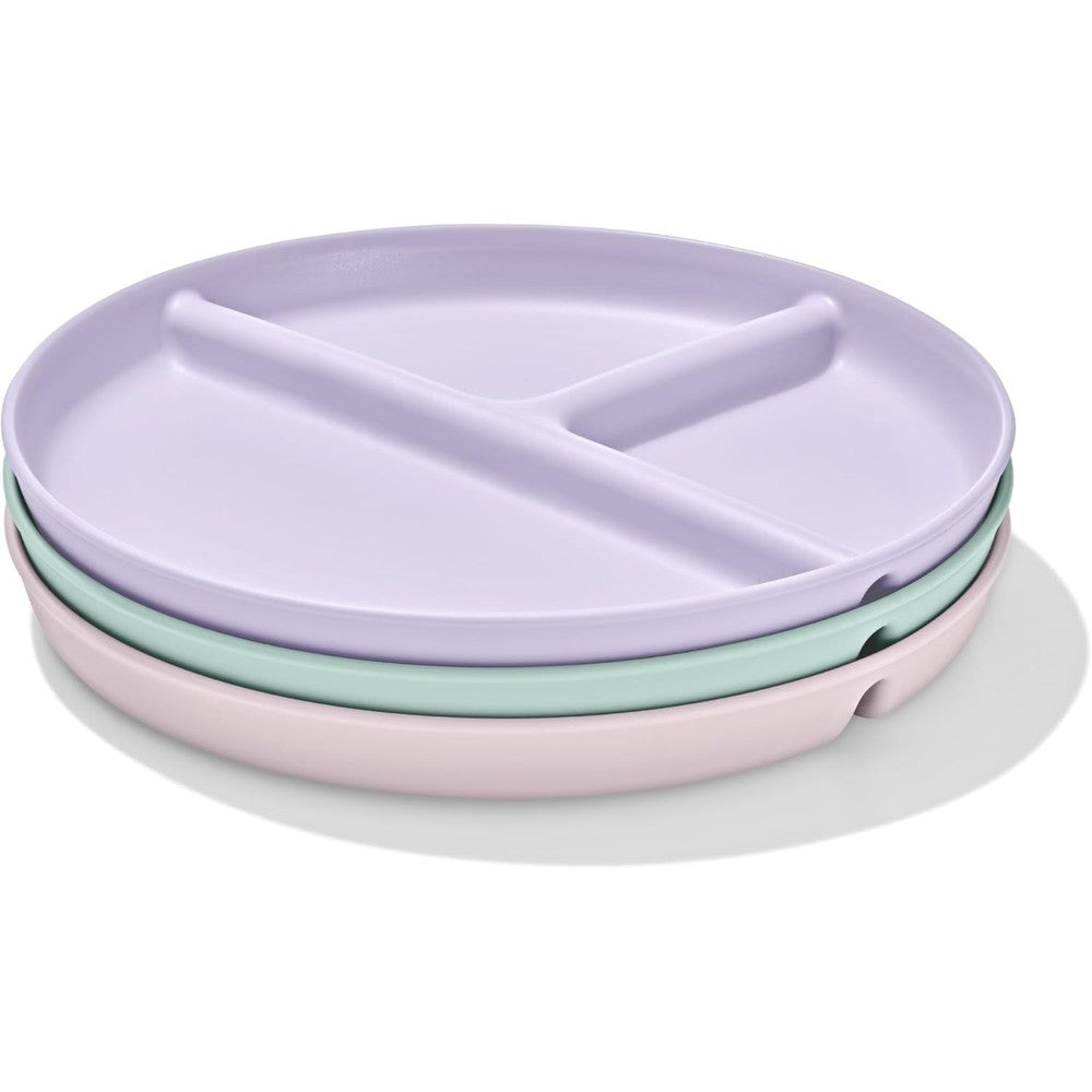 OXO Tot Stackable Divided Plates Set front view