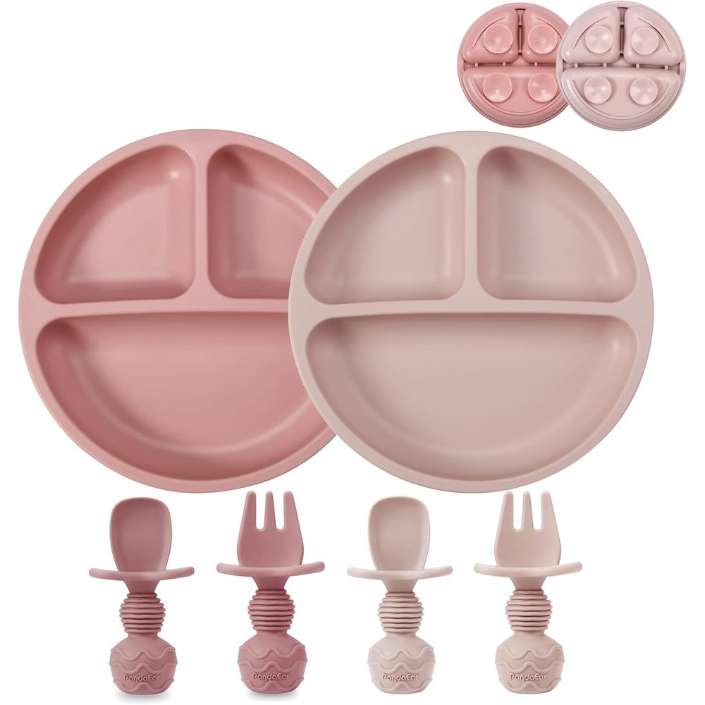 PandaEar toddler divided suction plates set front view