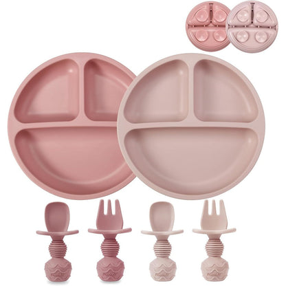 PandaEar toddler divided suction plates set front view