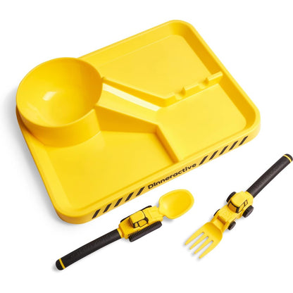 Dinneractive construction themed kids dining set front view