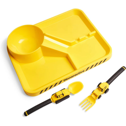 Dinneractive construction themed kids dining set front view