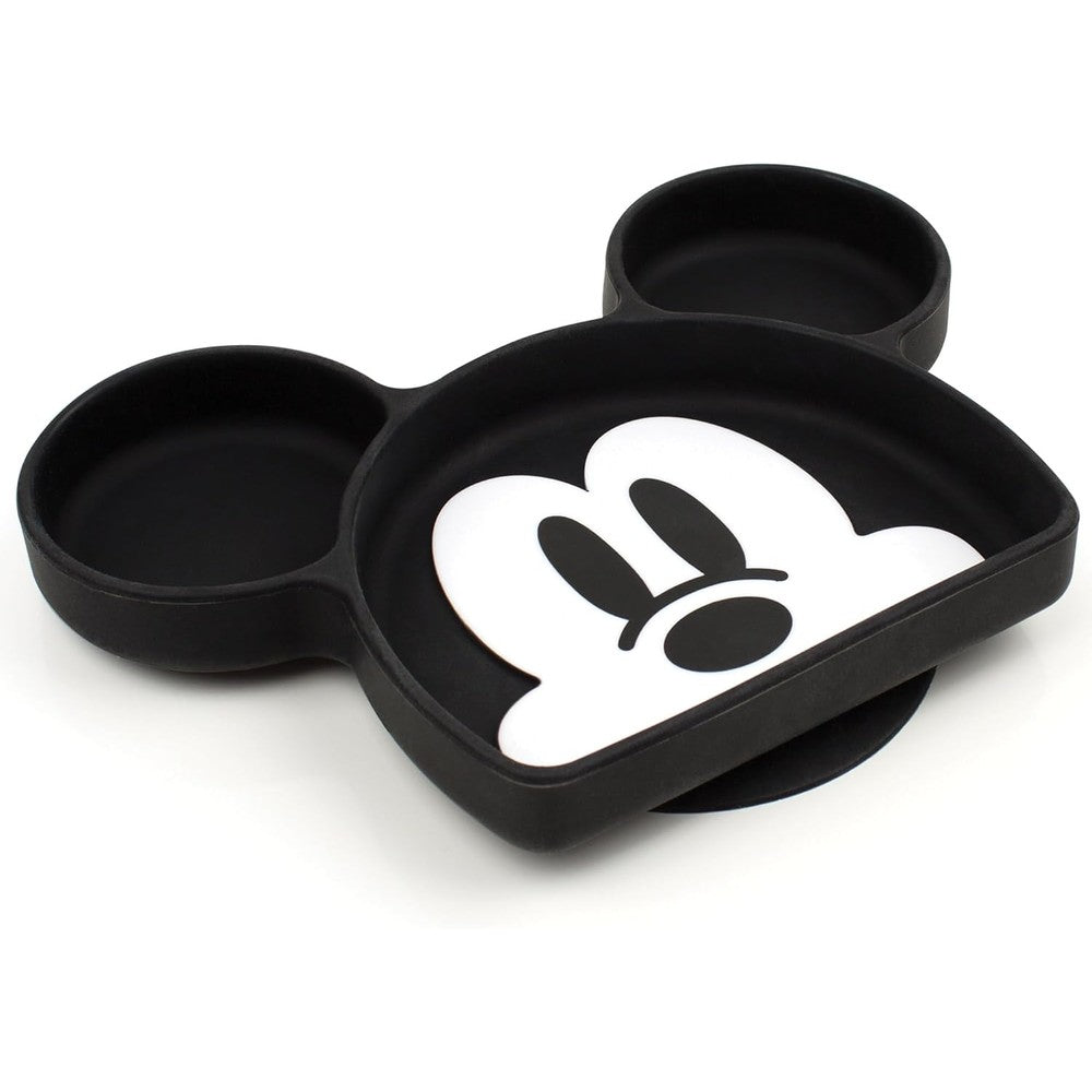 Bumkins Disney Mickey Mouse Silicone Grip Dish Suction Plate Divided Toddler Tray For Self Feeding BPA Free Microwave Dishwasher Safe 1 Count - Image 1