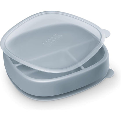 NUK for Nature suction plate with leak-proof lid front view