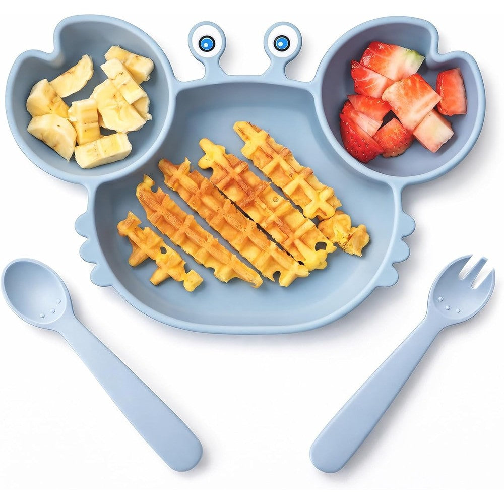 Rocced silicone suction plates for baby crab design front view