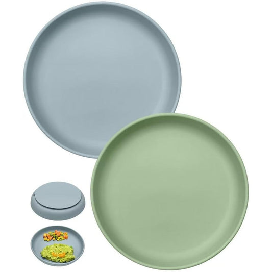 Qyeejong classic toddler plates with suction front view