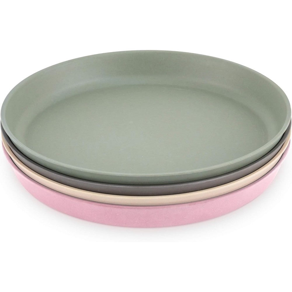 WeeSprout bamboo toddler plates set of 4 front view