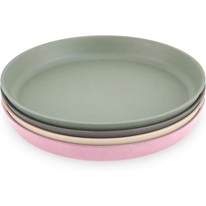 WeeSprout bamboo toddler plates set of 4 front view
