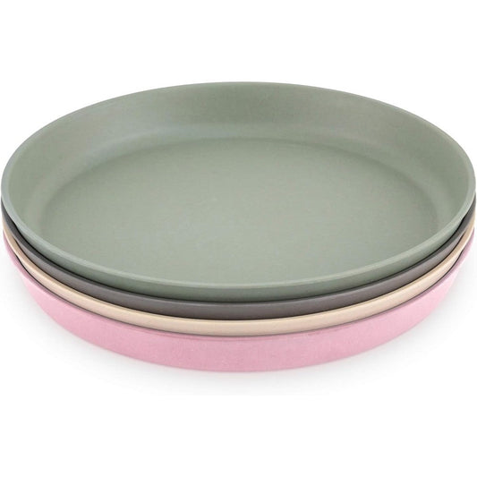 WeeSprout bamboo toddler plates set of 4 front view