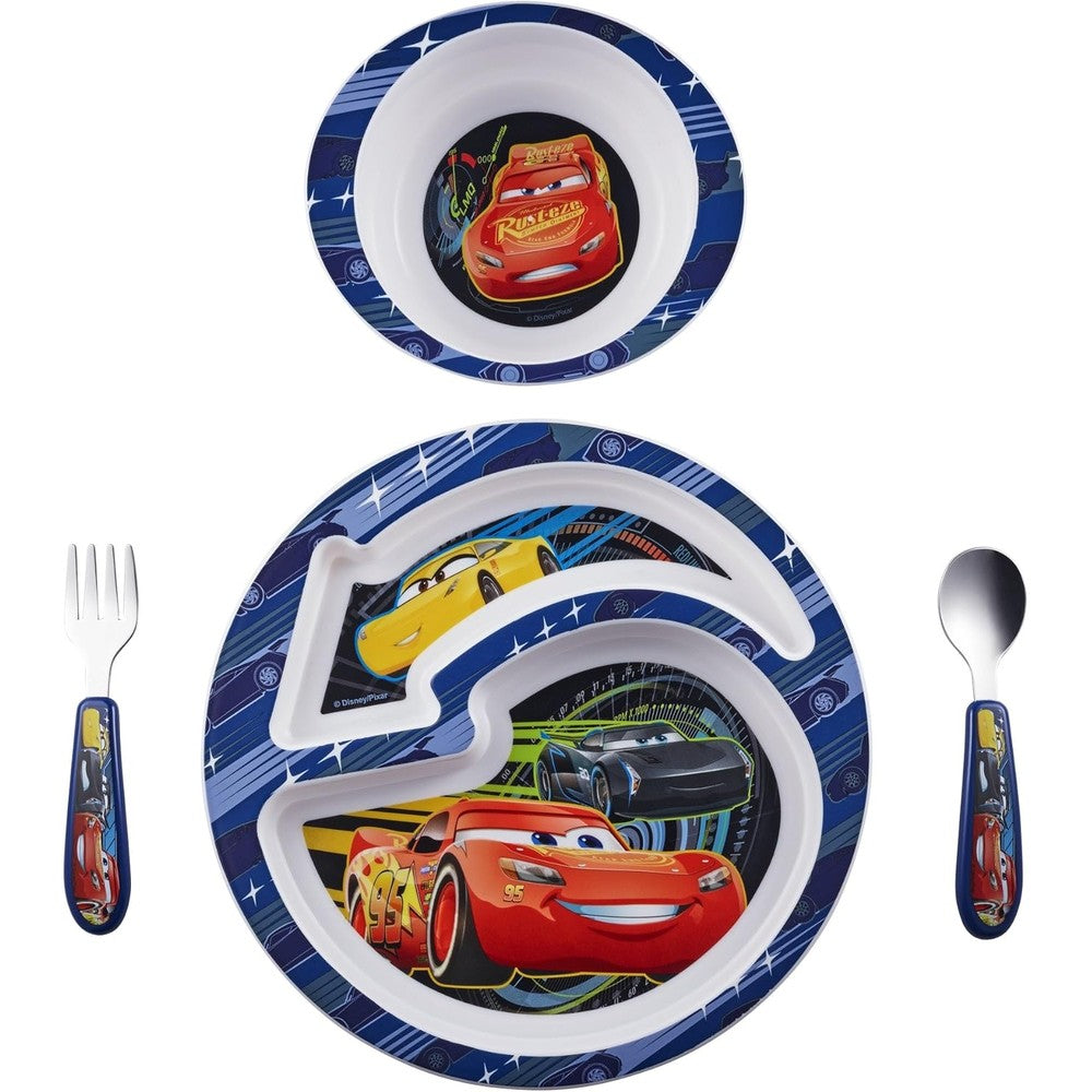 The First Years Disney Pixar Cars 4-piece toddler dinnerware set front view