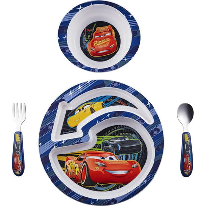 The First Years Disney Pixar Cars 4-piece toddler dinnerware set front view